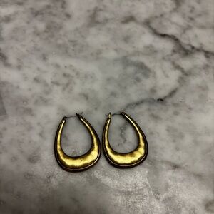 Gold Teardrop Hoop Earrings